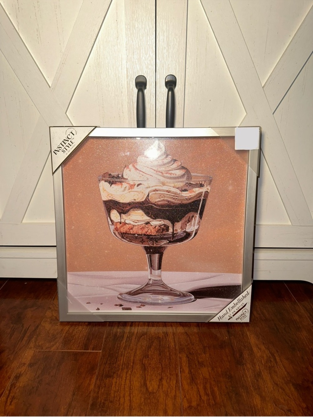 Instinct Style Peach Dessert LV Glass Wall Art - Framed Home Art